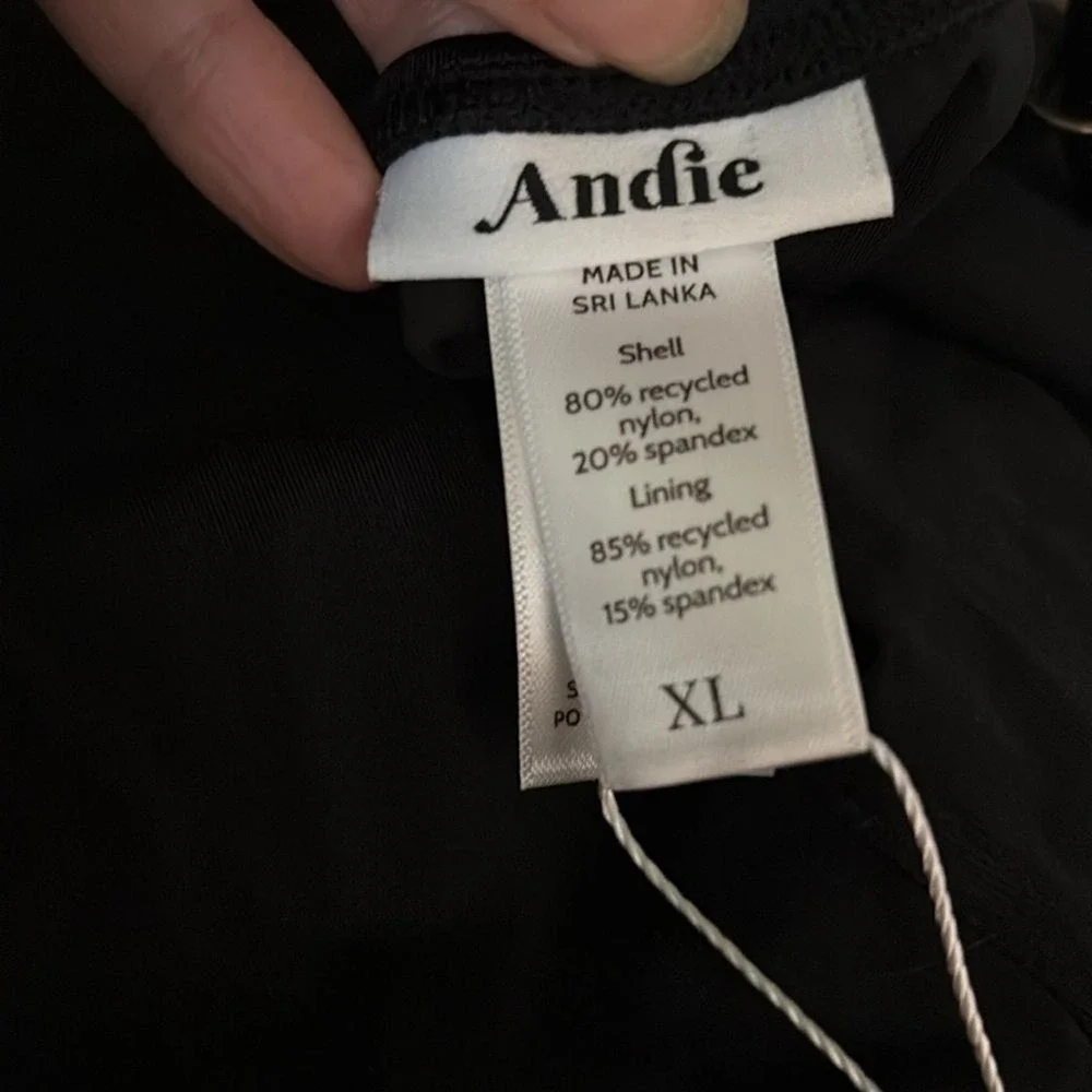 Andie The Full Coverage Amalfi One Piece Swimsuit Black size XL NWT - Picture 7 of 7